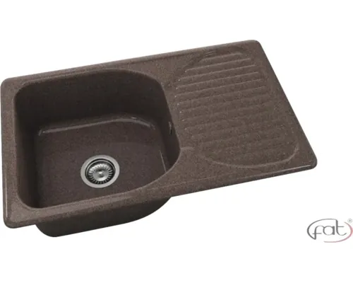 Chiuvetă bucătărie granixit 1 cuvă FAT Nutsell 215 49x80x21 cm cu picurător maro buc