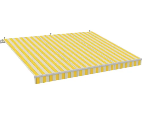 Marchiză/Copertină retractabilă manuală cu braț articulat 4x3 m poliester Lotus galben/gri buc