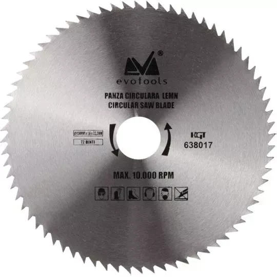 Panza circular lemn 230x22.23 mm, 80 dinti Evotools