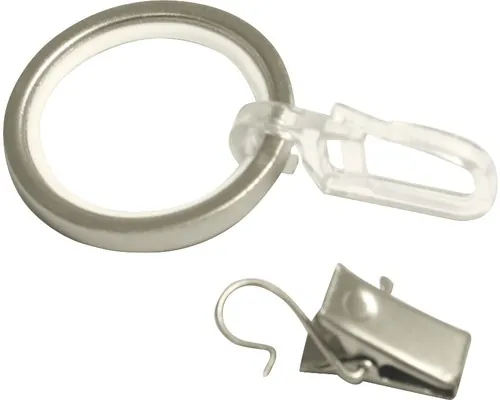Inele Gardinia Romana argintiu satinat Ø 20 mm, set 10 buc.