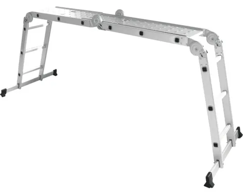 Scară aluminiu pliabilă 4 tronsoane 4x3 trepte cu platformă buc