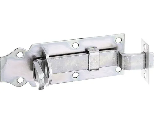 Zăvor metalic pentru fereastră Alberts 120x44 mm, blocare cu lacăt, oțel zincat galben buc