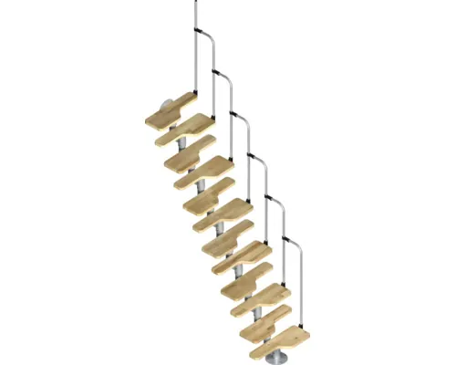 Scară Houston 13 pași din fag 228-294 cm 60 cm buc