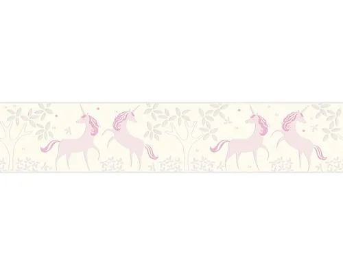 Bordură tapet cameră copii A.S. Création 36990-1 unicorni roz 5 m x 13 cm rola