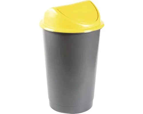 Coș de gunoi cu capac batant 60 l galben buc