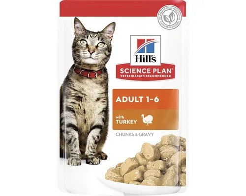 Hrană umedă pentru pisici Hill's Adult cu curcan în sos 85 g buc