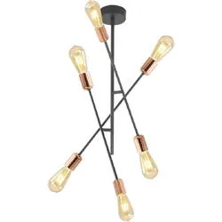 Plafoniera straight6 6xe27 cupru+negru KL106005 Klausen