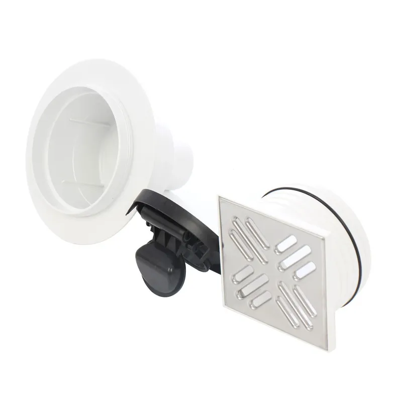Sifon pardoseala complet, polipropilena + inox, 100 x 100 mm, iesire verticala D 50 mm buc