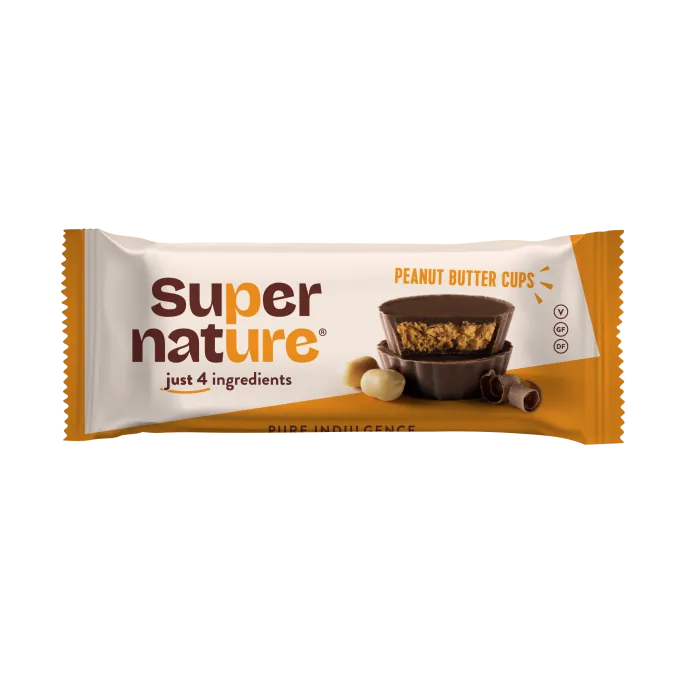 Cupe de ciocolata cu unt de arahide Bio, 40g, Super Nature