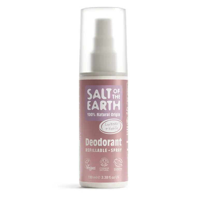 Deodorant vegan spray cu lavanda si vanilie, Pure Aura, 100 ml, Salt Of The Earth
