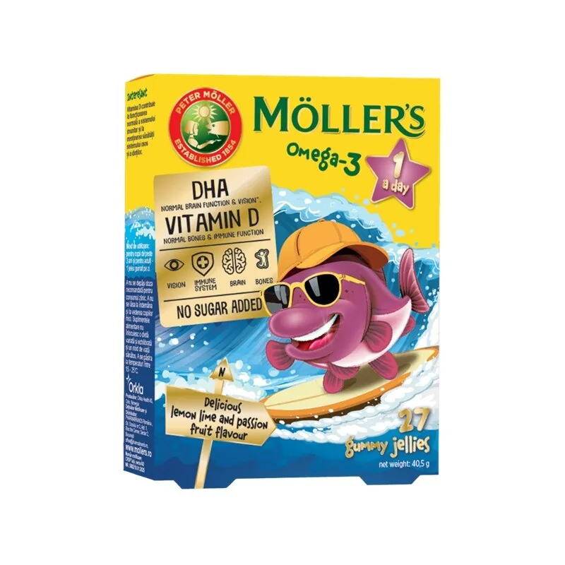 MOLLERS OMEGA-3 PESTISORI FRUCTUL PASIUNII 27 JELEURI