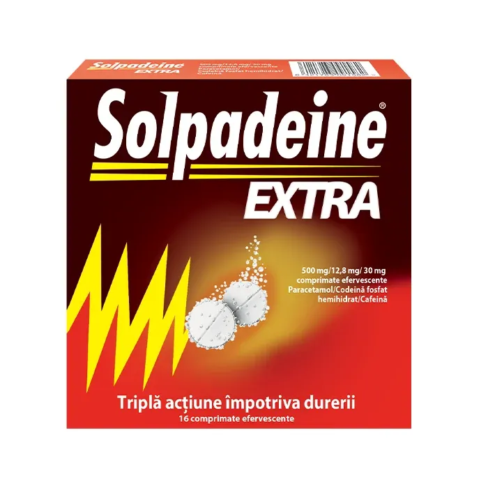 Solpadeine Extra 500 mg / 12,8 mg / 30 mg x 16 comprimate efervescente