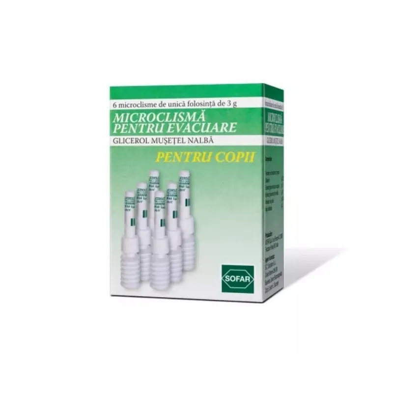 Microclisma Evacuanta pentru Copii 6 flacoane Sofar