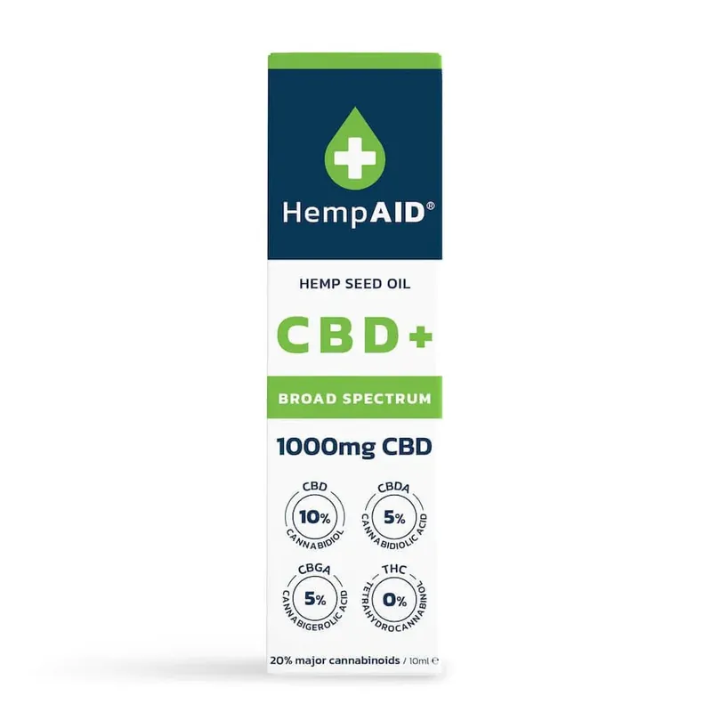 Ulei de canepa cu 1000 mg CBD, 500 mg CBDA, 500 mg CBGA, 10 ml, HempAID