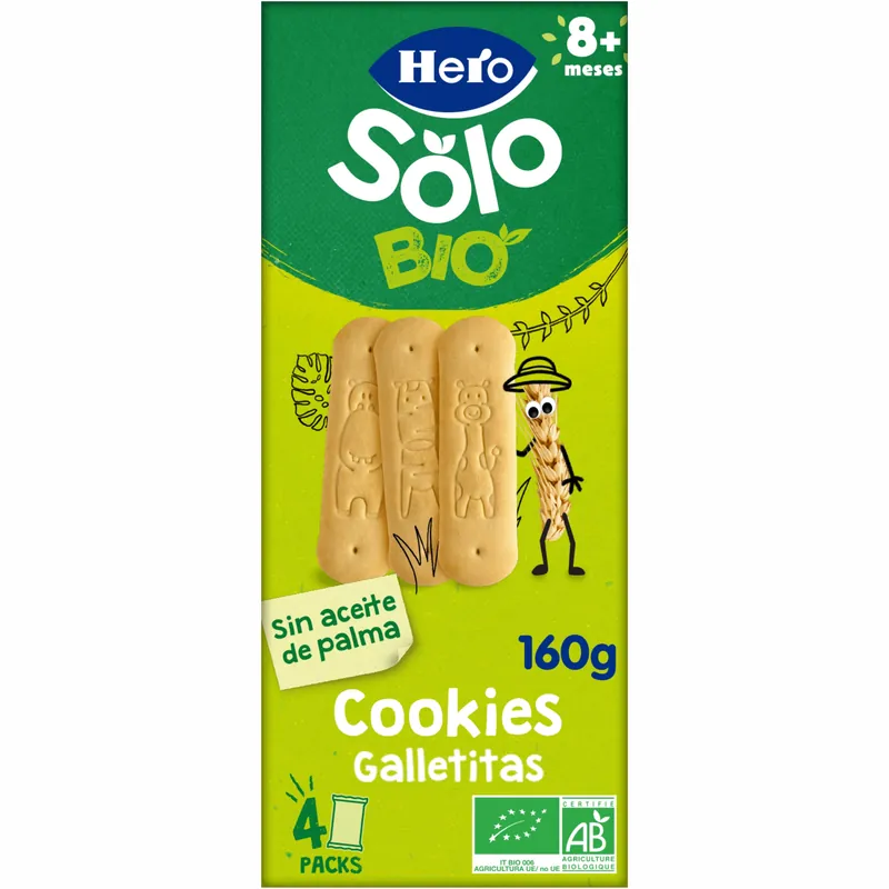 Biscuiti Bio pentru copii 8 luni+, 160 g, Hero Baby