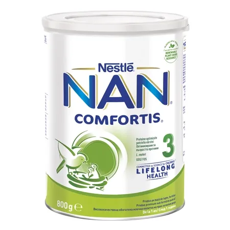 Formula de lapte praf fortifiat Nan 3 Comfortis, 12+ luni, 800 g, Nestle