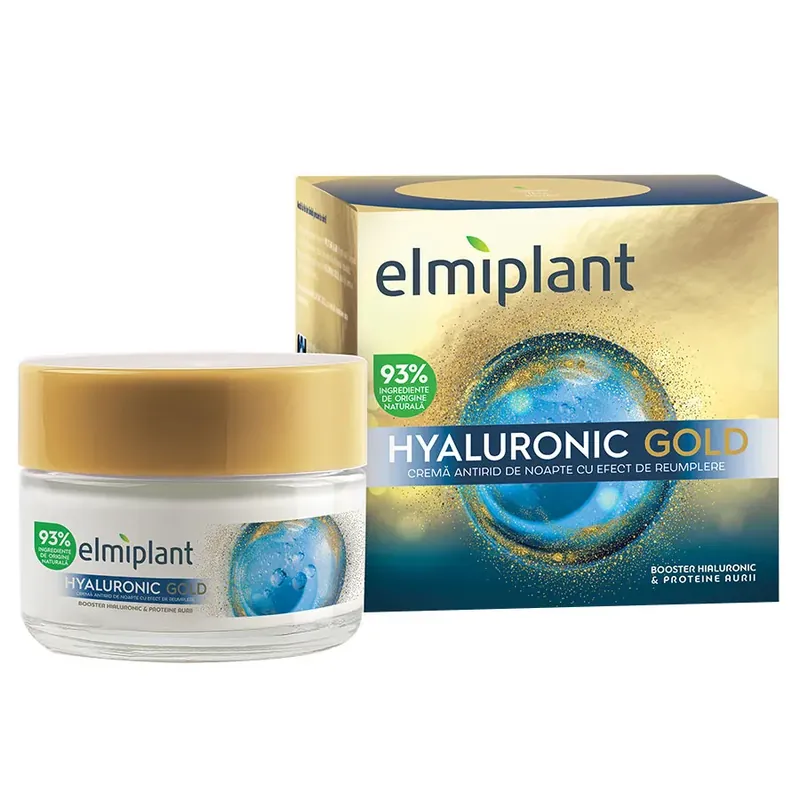 Crema Antirid de Noapte Hyaluronic Gold, 50ml, Elmiplant