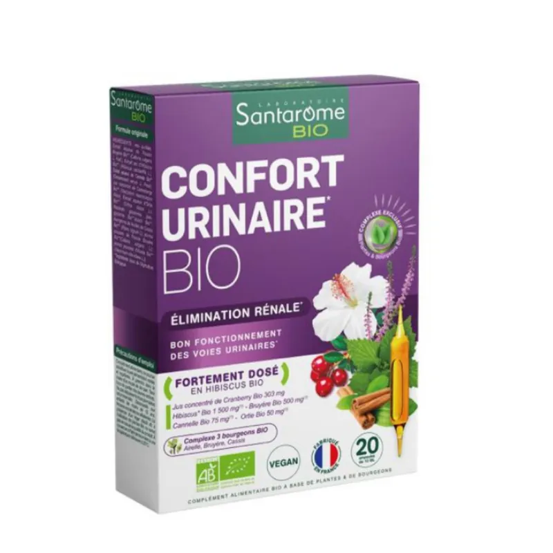 Confort Urinaire Bio, 20 x 10 ml, Santarome