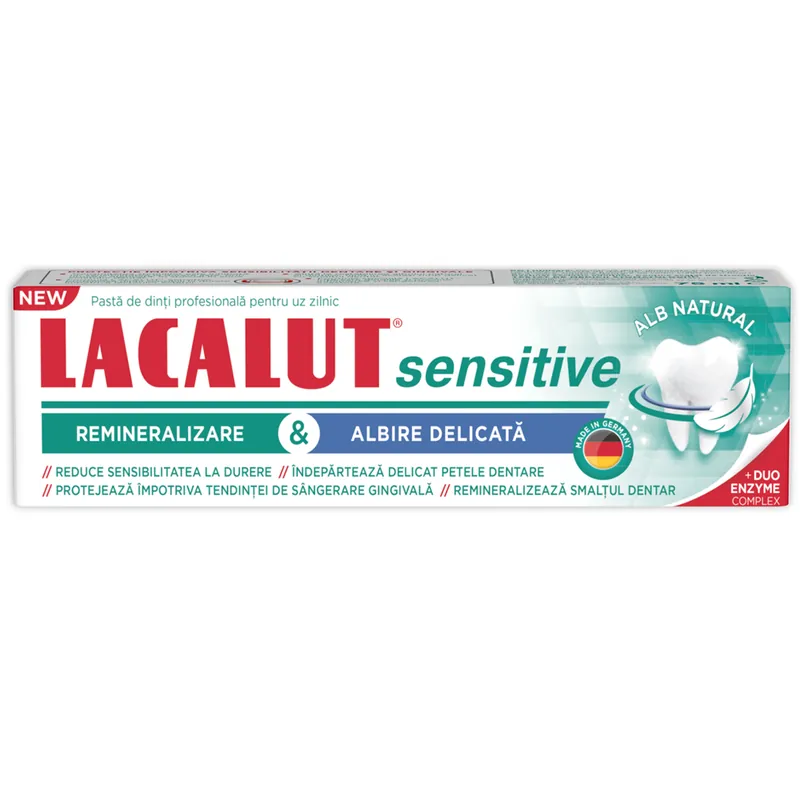 Pasta de dinti Sensitive Whitening Lacalut, 75ml, Theiss Naturwaren