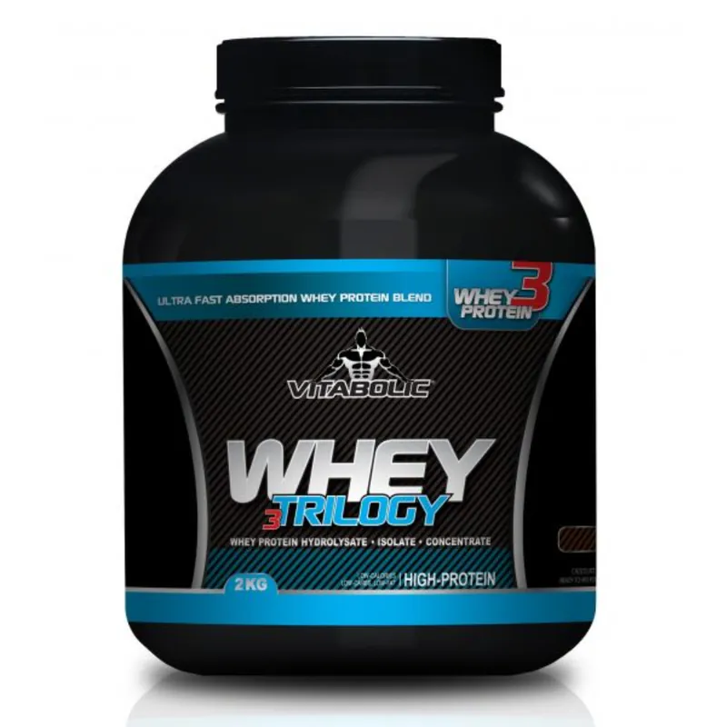 Proteina cu aroma de capsuni Whey Trilogy, 2 kg, Vitabolic