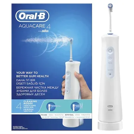 Irigator bucal portabil cu 2 trepte de intensitate Aqua Care Alb, 1 bucata, Oral-B