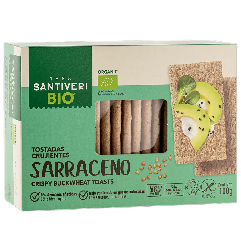 Paine crocanta cu hrisca bio, 100 g, Santiveri