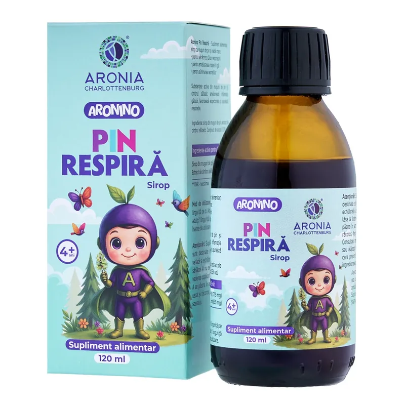 Sirop pentru tuse Pin Respira Aronino, 120 ml, Aronia Charlottenburg