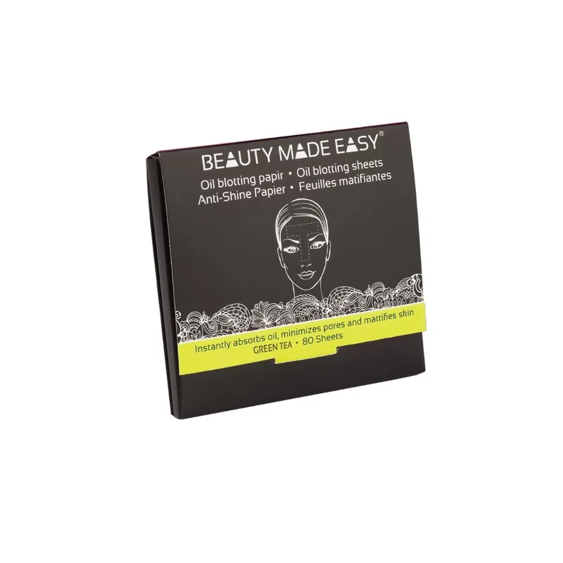 Foite matifiante cu ceai verde pentru ten gras, 80 bucati, Beauty Made Easy