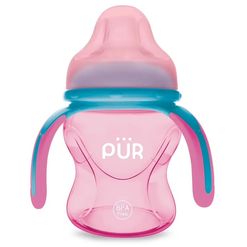 Cana cu prindere multipla 150ml, roz, +6 luni, PUR