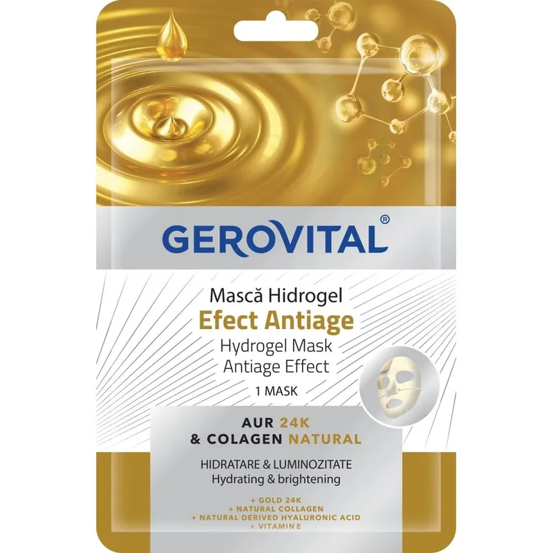 Gerovital Masca Hidrogel pt Fata cu Efect Anti-Age Hidratare si Luminozitate