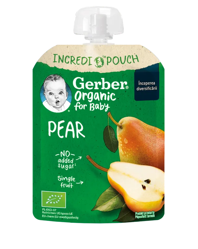 Pouch din pere de la 4 luni, 80g, Gerber