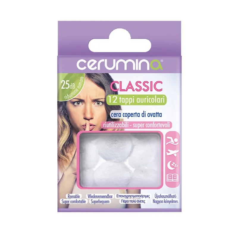 Dopuri pentru urechi din ceara Cerumina Classic, 12 bucati, Pietrasanta Pharma