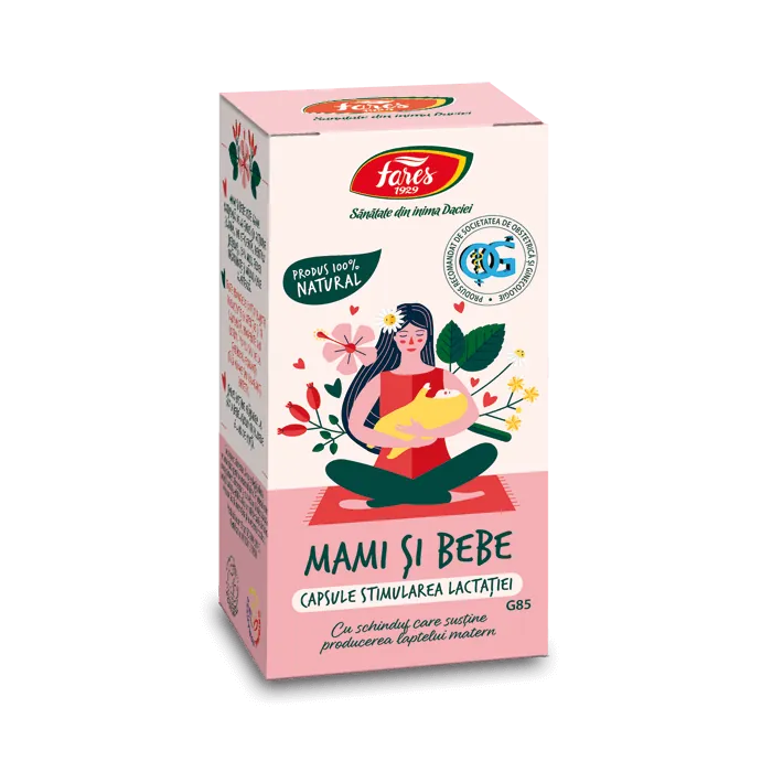 Stimularea lactatiei Mami si Bebe, G85, 60 capsule, Fares