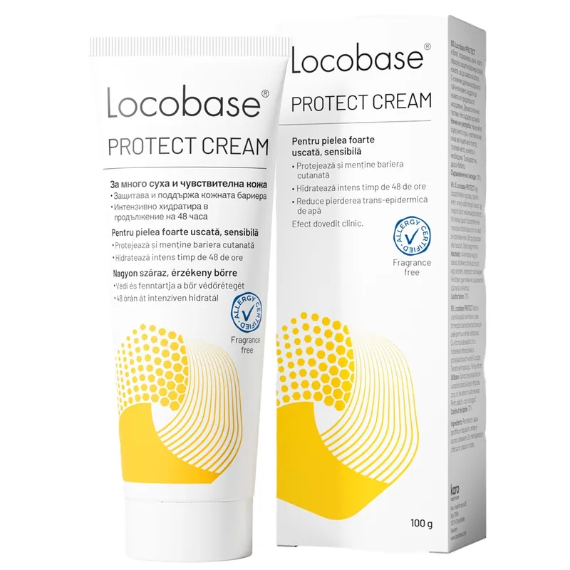 Crema hidratanta pentru piele sensibila Locobase Protect Cream, 100 g, Karo Healthcare