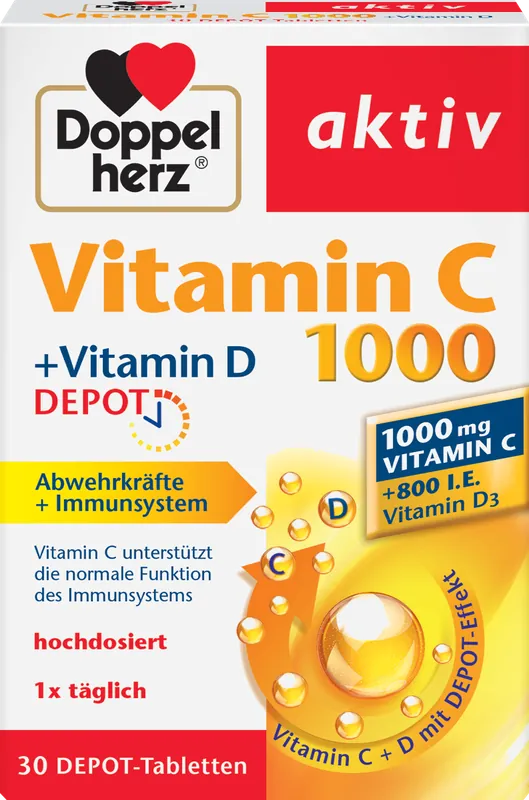 Vitamina C 1000 + Vitamina D Depot 30 comprimate Doppelherz Aktiv