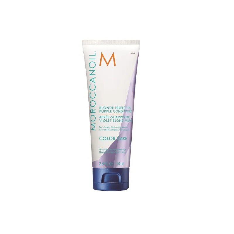 Balsam violet pentru par blond Blonde Perfecting Purple, 70 ml, Moroccanoil