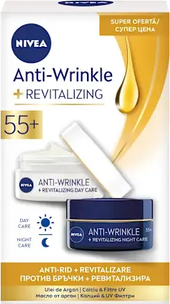 Set rutina anti-rid 55+ Crema de zi 50ml + Crema de noapte 50ml, Nivea