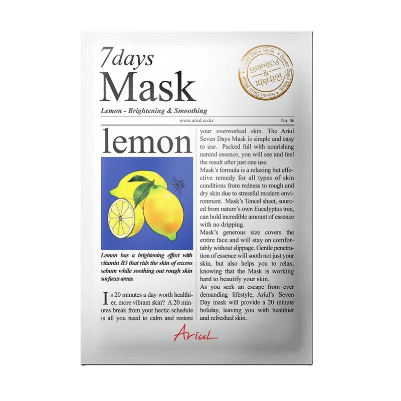 Masca servetel cu lamaie 7 Days Mask, 20 g, Ariul