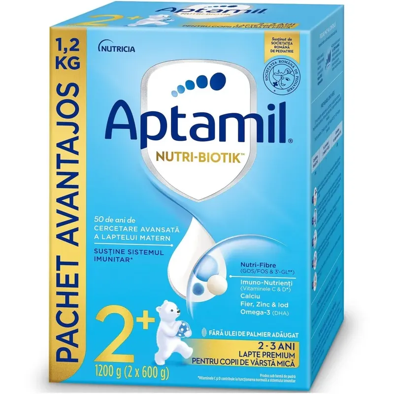 Formula de lapte pentru copii de varsta mica 2-3 ani NUTRI-BIOTIK 2+, 1200g, Aptamil