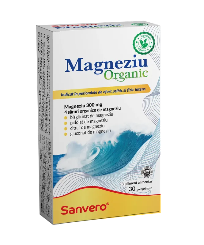 Magneziu organic, 30 comprimate, Sanvero