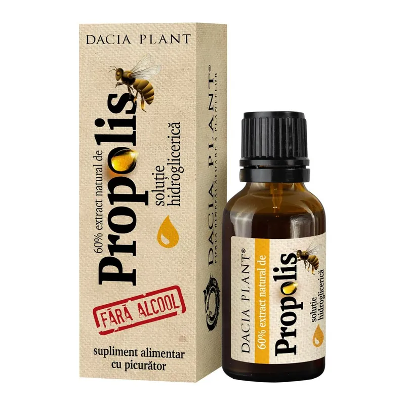 EXTRACT NATURAL PROPOLIS FARA ALCOOL CU PICURATOR 20ML DACIA PLANT