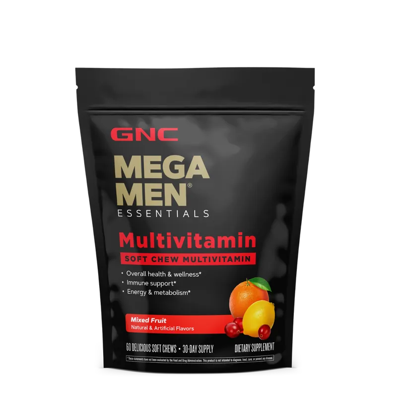 Complex de multivitamine pentru barbati cu gust de fructe asortate Mega Men, 60 caramele , GNC