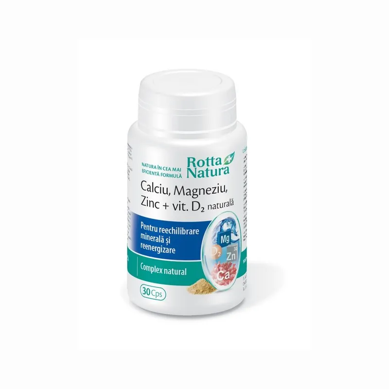 CA, MG, ZN + VIT. D2 Naturala 30 capsule Rotta Natura