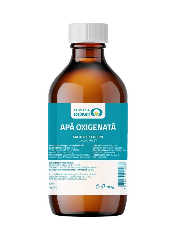 Apa Oxigenata 3%, 200 ml, Farmacia Dona