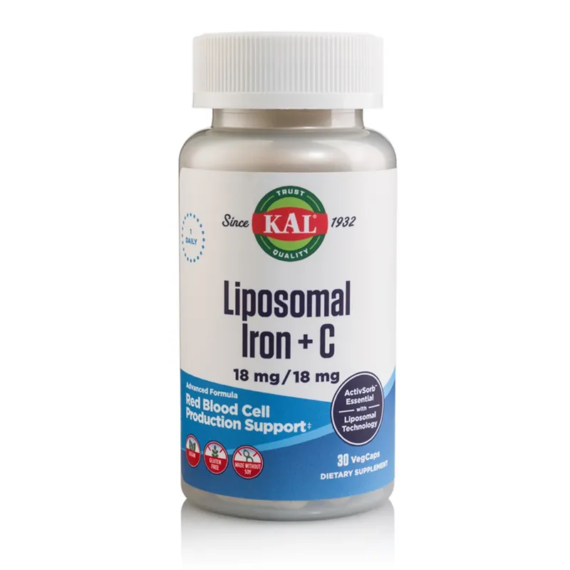 Fier + Vitamina C Liposomal Kal, 18 mg, 30 capsule vegetale, Secom