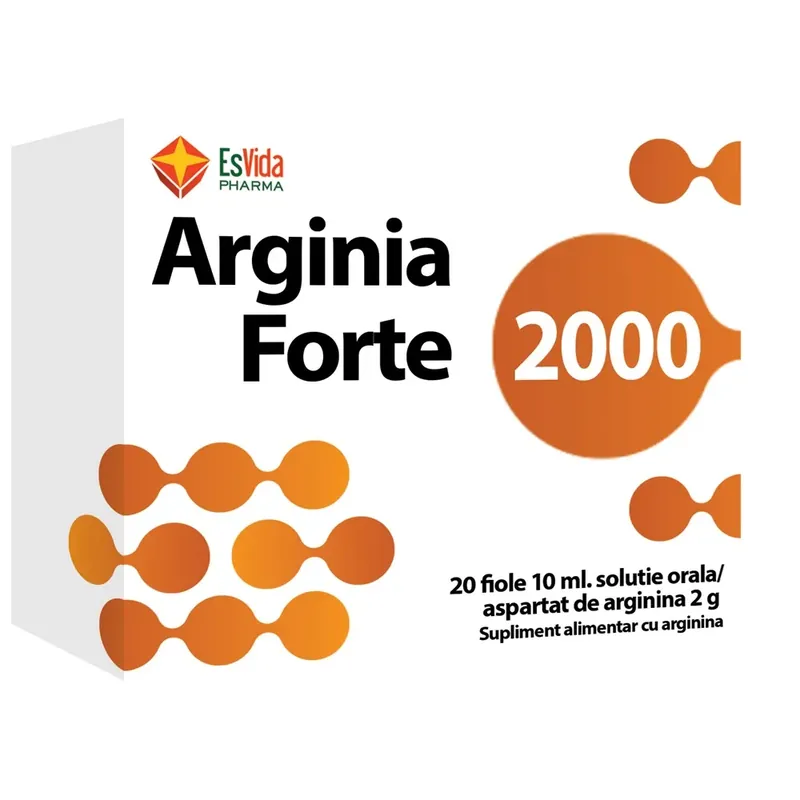 Arginia forte 2000 solutie orala 10ml, 20 fiole, Esvida Pharma RO
