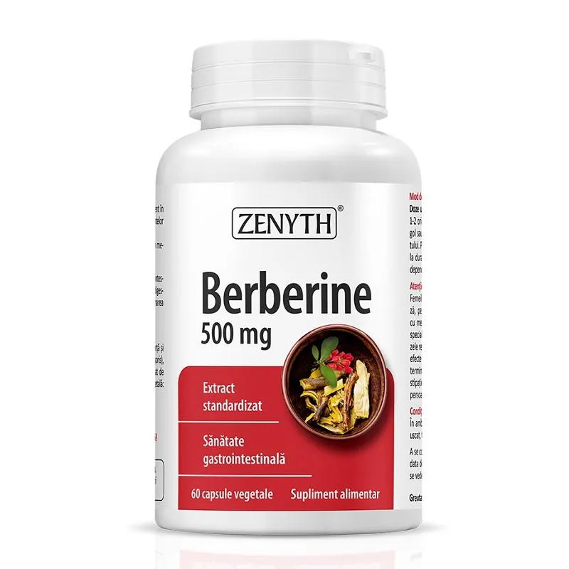 Berberina, 500 mg, 60 capsule vegetale, Zenyth
