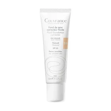 Fond de ten fluid corector cu SPF 20 Nuanta Naturel 2.0 Couvrance, 30 ml, Avene