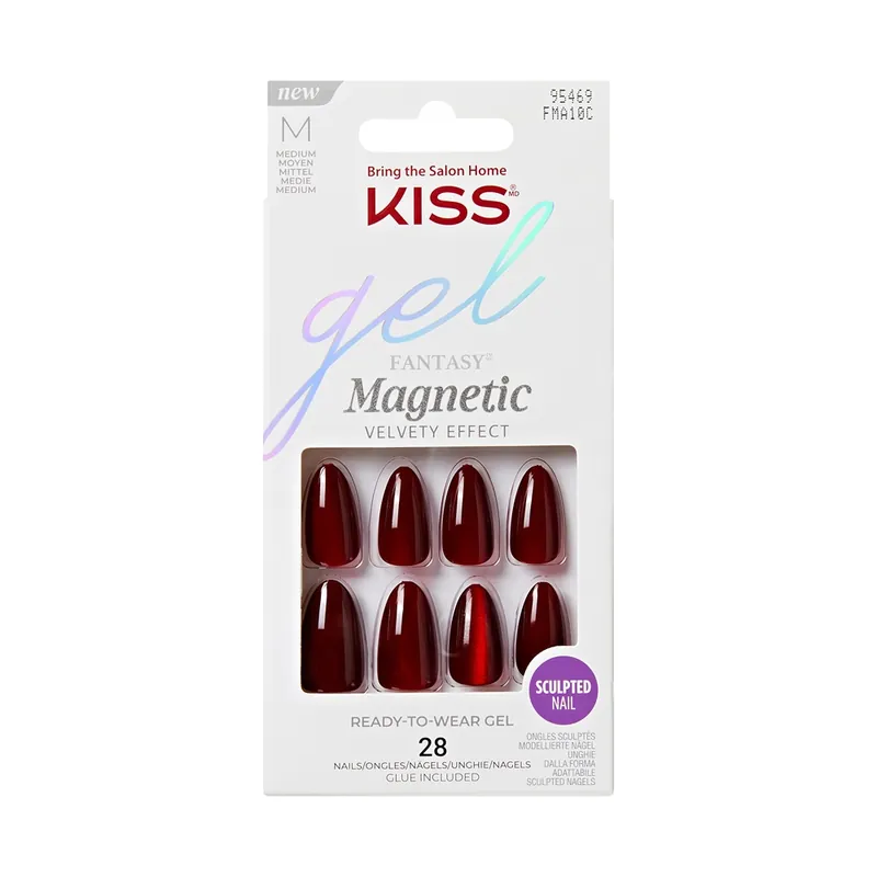 Unghii false Gel Fantasy Magnetic BeatBelles, 28 bucati, Kiss