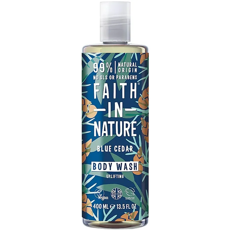 Faith in Nature Gel de dus natural pentru barbati cu Cedru Albastru, 400 ml